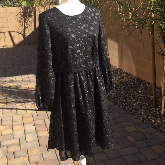🆕J. Crew A-Line Dress with Metallic Dots - Picture 8 of 14